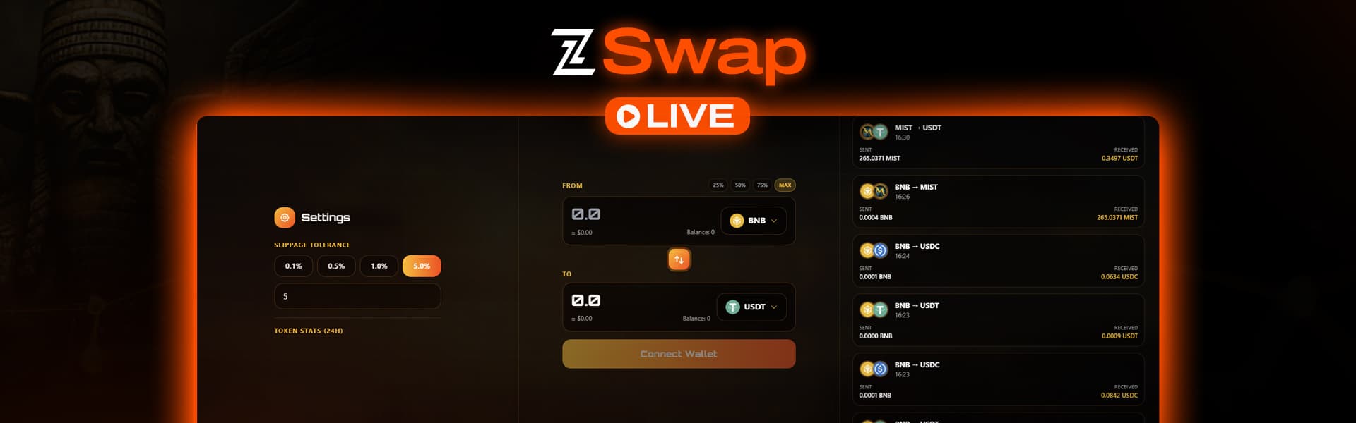 Zet Swap Interface